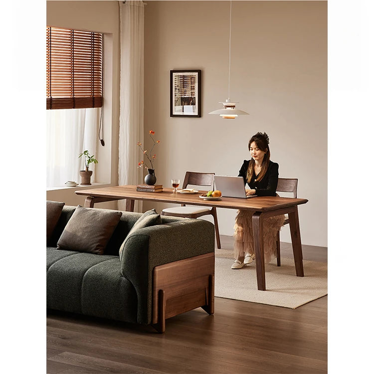 Elegant Black Walnut Wood Dining Table – Modern Design for Stylish Interiors hjy-5012