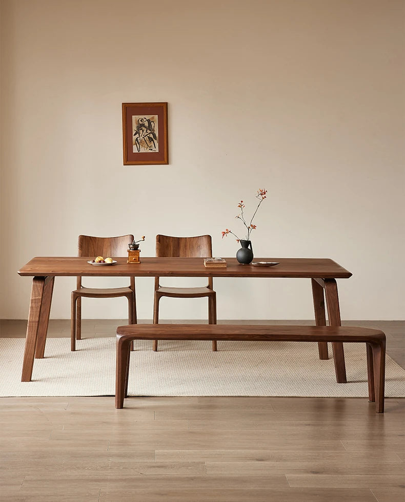 Elegant Black Walnut Wood Dining Table – Modern Design for Stylish Interiors hjy-5012