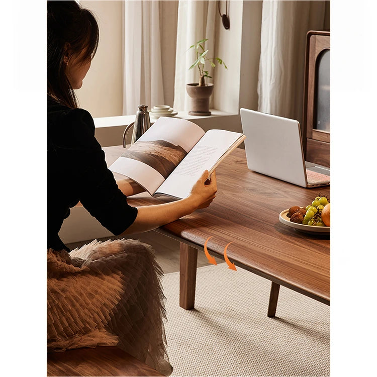 Elegant Black Walnut Wood Dining Table – Modern Design for Stylish Interiors hjy-5012