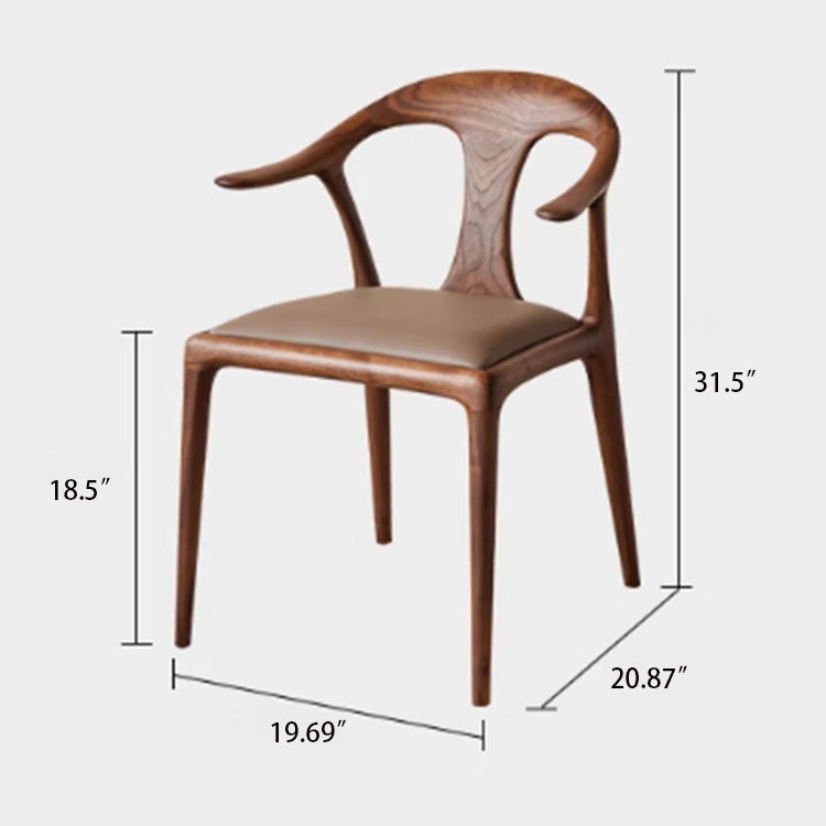 Stylish Black Walnut Wood Chair with Techno Fabric Seating – Modern Design for Home or Office hjy-5016