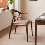 Stylish Black Walnut Wood Chair with Techno Fabric Seating – Modern Design for Home or Office hjy-5016