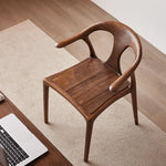 Stylish Black Walnut Wood Chair with Techno Fabric Seating – Modern Design for Home or Office hjy-5016