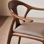 Stylish Black Walnut Wood Chair with Techno Fabric Seating – Modern Design for Home or Office hjy-5016