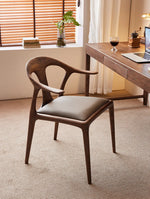 Stylish Black Walnut Wood Chair with Techno Fabric Seating – Modern Design for Home or Office hjy-5016