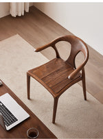 Stylish Black Walnut Wood Chair with Techno Fabric Seating – Modern Design for Home or Office hjy-5016