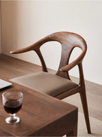 Stylish Black Walnut Wood Chair with Techno Fabric Seating – Modern Design for Home or Office hjy-5016