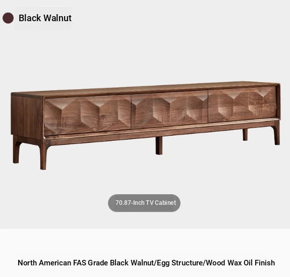 Stylish Black Walnut TV Cabinet with Geometric Design – Modern Living Room Furniture hjy-5017