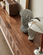 Stylish Black Walnut TV Cabinet with Geometric Design – Modern Living Room Furniture hjy-5017