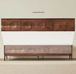 Stylish Black Walnut TV Cabinet with Geometric Design – Modern Living Room Furniture hjy-5017