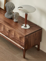 Stylish Black Walnut TV Cabinet with Geometric Design – Modern Living Room Furniture hjy-5017