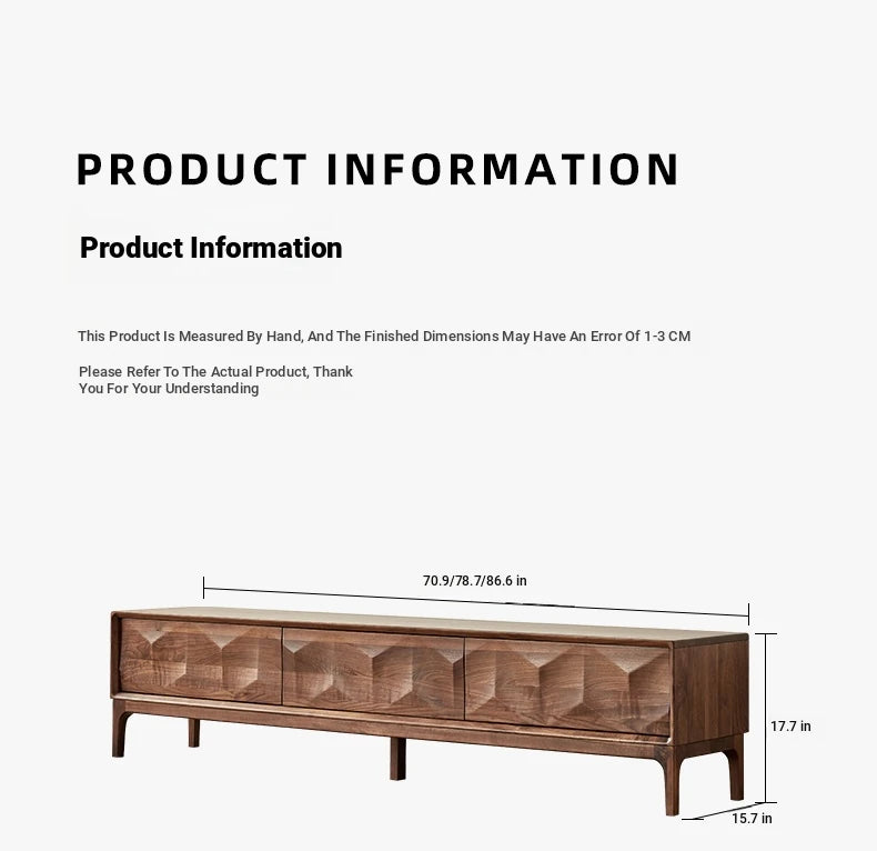 Stylish Black Walnut TV Cabinet with Geometric Design – Modern Living Room Furniture hjy-5017