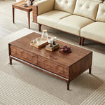 Stylish Black Walnut Wood Tea Table with Drawers – Modern Living Room Furniture hjy-5018