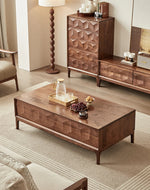 Stylish Black Walnut Wood Tea Table with Drawers – Modern Living Room Furniture hjy-5018