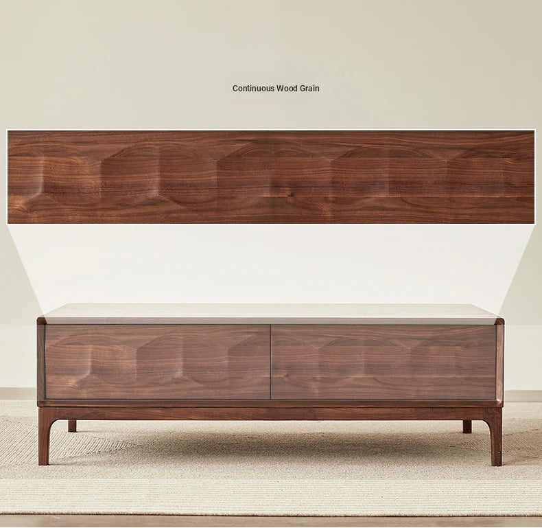 Stylish Black Walnut Wood Tea Table with Drawers – Modern Living Room Furniture hjy-5018
