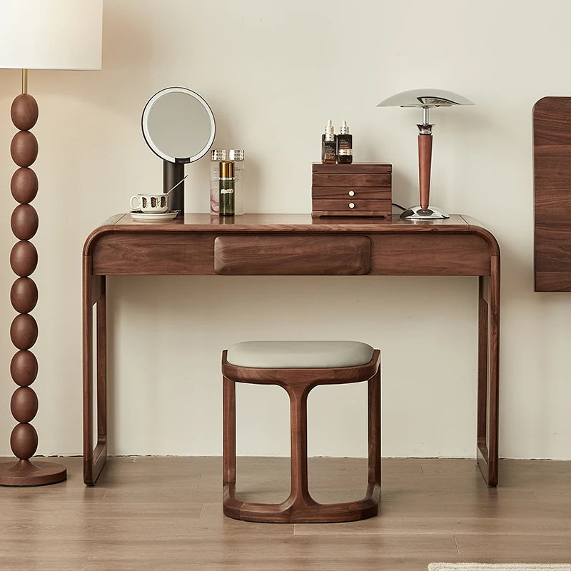 Elegant Black Walnut Makeup Table with Sleek Design and Storage Solutions - Perfect for Your Beauty Routine hjy-5020