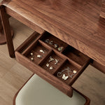 Elegant Black Walnut Makeup Table with Sleek Design and Storage Solutions - Perfect for Your Beauty Routine hjy-5020