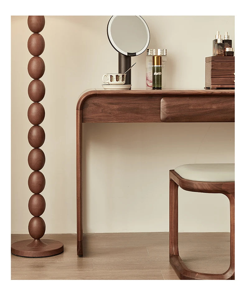 Elegant Black Walnut Makeup Table with Sleek Design and Storage Solutions - Perfect for Your Beauty Routine hjy-5020