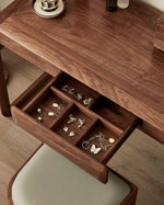 Elegant Black Walnut Makeup Table with Sleek Design and Storage Solutions - Perfect for Your Beauty Routine hjy-5020