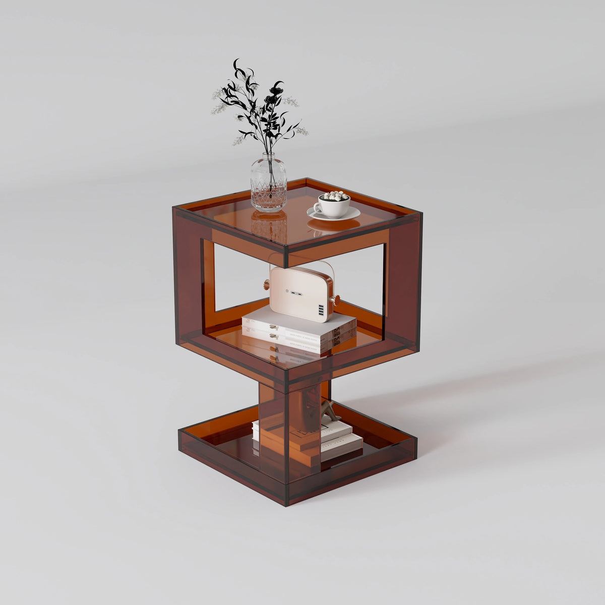 Stylish Acrylic Bedside Cupboard - Modern Multi-Functional Side Table for Home Decor hjzjl-5196