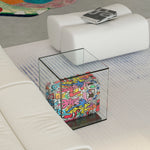Modern Tempered Glass Acrylic Tea Table - Stylish Clear Accent Furniture for Living Room Décor hjzjl-5197