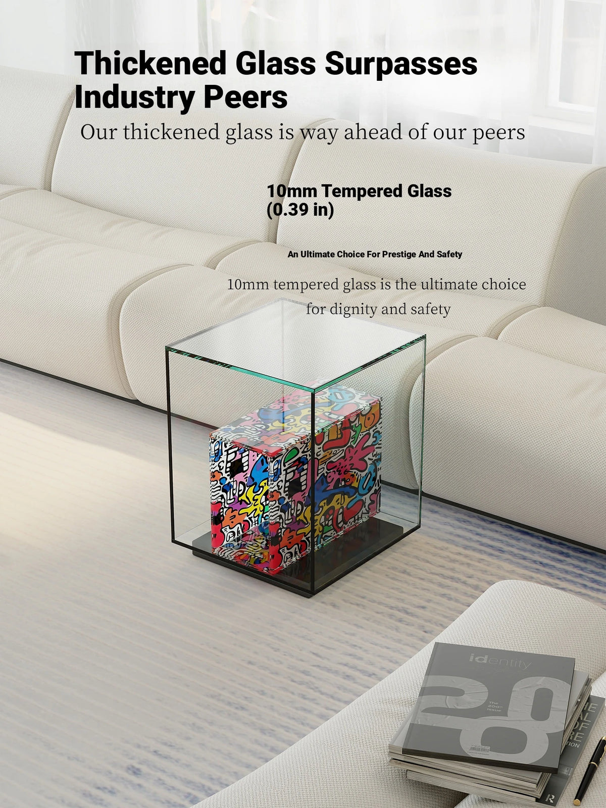 Modern Tempered Glass Acrylic Tea Table - Stylish Clear Accent Furniture for Living Room Décor hjzjl-5197
