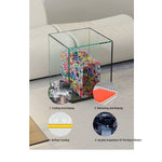Modern Tempered Glass Acrylic Tea Table - Stylish Clear Accent Furniture for Living Room Décor hjzjl-5197