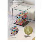 Modern Tempered Glass Acrylic Tea Table - Stylish Clear Accent Furniture for Living Room Décor hjzjl-5197