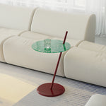 Stylish Glass and Stainless Steel Tea Table with Unique Green Design - Perfect for Modern Living Spaces! hjzjl-5198