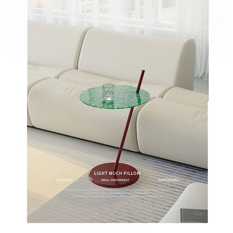Stylish Glass and Stainless Steel Tea Table with Unique Green Design - Perfect for Modern Living Spaces! hjzjl-5198