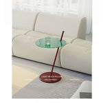 Stylish Glass and Stainless Steel Tea Table with Unique Green Design - Perfect for Modern Living Spaces! hjzjl-5198