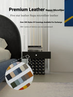 Modern PU Leather and Solid Wood Tea Table with Stylish Ball Base - Versatile Storage Solution for Any Living Room hjzjl-5199