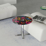 Stylish Round Tea Table with Tempered Glass Top and Stainless Steel Base - Perfect for Modern Living Spaces hjzjl-5200