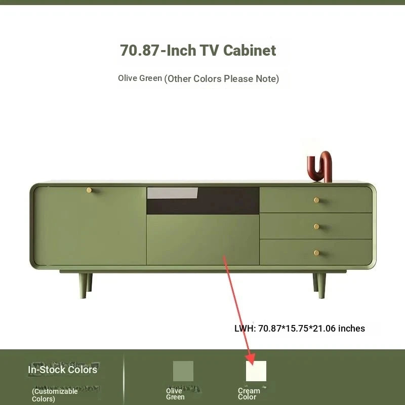 Modern Minimalist TV Cabinet in Stylish Green with Storage Drawers - Perfect for Contemporary Living Rooms hko-4607