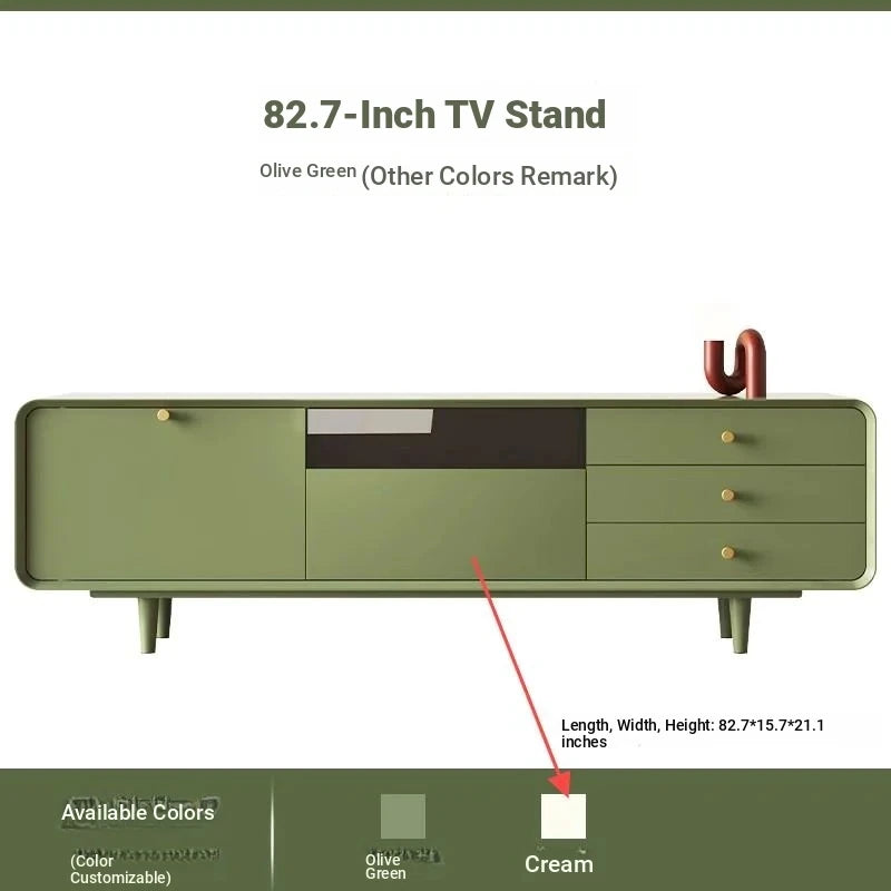 Modern Minimalist TV Cabinet in Stylish Green with Storage Drawers - Perfect for Contemporary Living Rooms hko-4607
