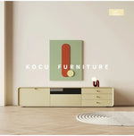 Modern Minimalist TV Cabinet in Stylish Green with Storage Drawers - Perfect for Contemporary Living Rooms hko-4607