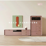 Modern Minimalist TV Cabinet in Stylish Green with Storage Drawers - Perfect for Contemporary Living Rooms hko-4607