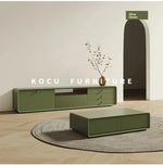 Modern Minimalist TV Cabinet in Stylish Green with Storage Drawers - Perfect for Contemporary Living Rooms hko-4607