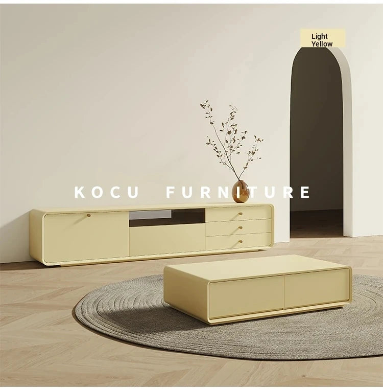 Modern Minimalist TV Cabinet in Stylish Green with Storage Drawers - Perfect for Contemporary Living Rooms hko-4607