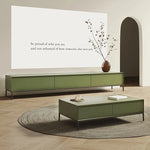 Modern Minimalist Green TV Cabinet - Stylish Density Board Entertainment Center with Storage Solutions hko-4609