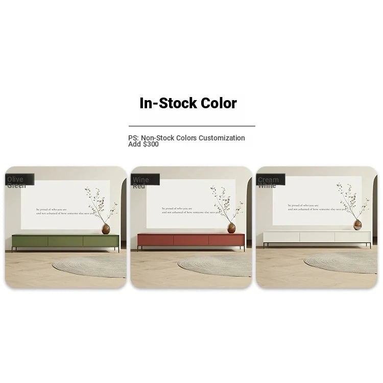 Modern Minimalist Green TV Cabinet - Stylish Density Board Entertainment Center with Storage Solutions hko-4609