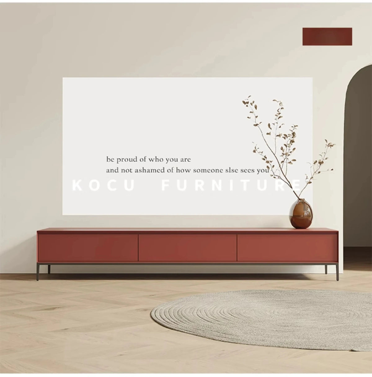 Modern Minimalist Green TV Cabinet - Stylish Density Board Entertainment Center with Storage Solutions hko-4609