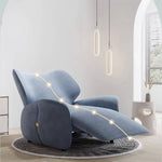 Elegant Blue and Beige Sofa with Dark Pine Wood Finish - Modern Gray and Green Accents hksc-981