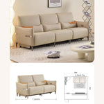 Elegant Orange and White Sofa with Pine Wood Frame and Faux Leather Down Cushions hksc-985