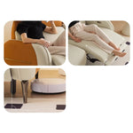 Luxurious Beige Faux Leather Sofa with Elegant Pine Wood Frame hksc-986