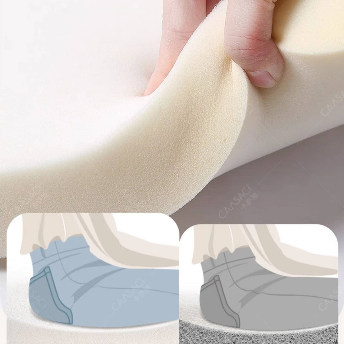 Beige Wood Frame Large-Sized Matte Velvet Multi-Seater Sofa hksc-993