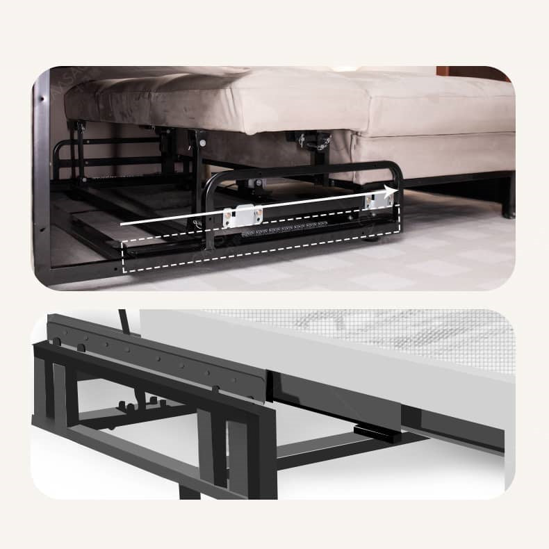 Beige Wood Frame Large-Sized Matte Velvet Multi-Seater Sofa hksc-993