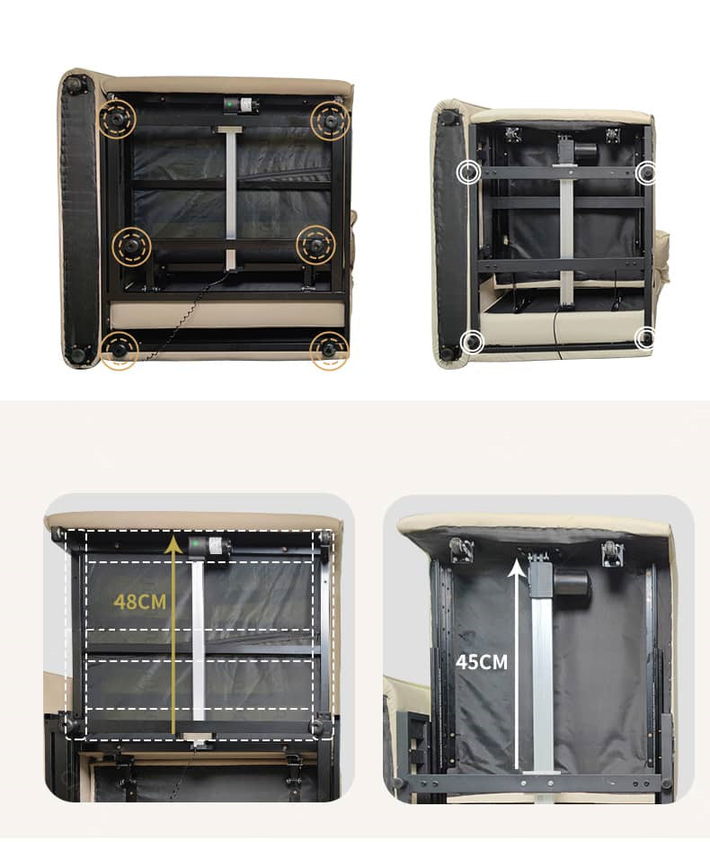 Beige Wood Frame Large-Sized Matte Velvet Multi-Seater Sofa hksc-993