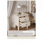 Chic Cherry Wood Pine Bedside Cupboard with Two Drawers – Stylish Nightstand for Bedroom Storage hl-4879