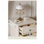 Chic Cherry Wood Pine Bedside Cupboard with Two Drawers – Stylish Nightstand for Bedroom Storage hl-4879