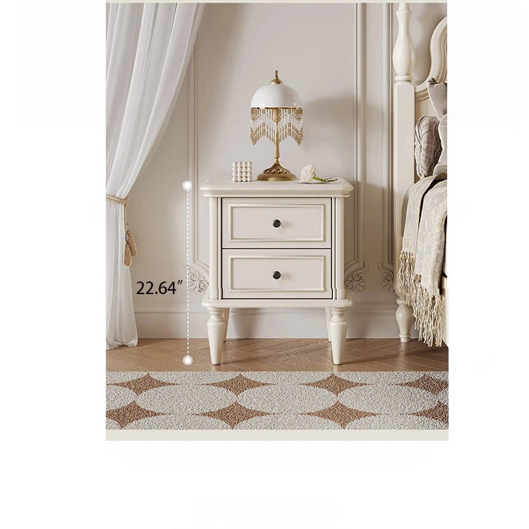 Chic Cherry Wood Pine Bedside Cupboard with Two Drawers – Stylish Nightstand for Bedroom Storage hl-4879